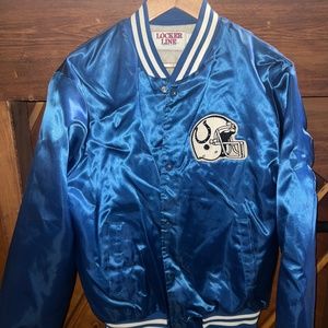 Vintage Indianapolis Colts Satin Bomber Jacket by Locker Line Sz L NFL